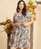 Vneck Pink Leopard Printed Dress